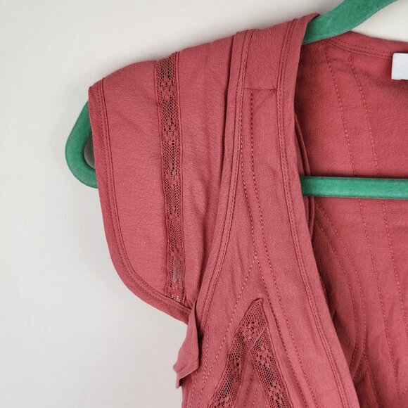 IRO Paris Brone Tie Front Ruffle Top Pink sz FR 40/ US 8 - Picture 6 of 13